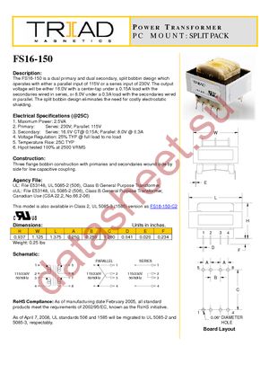 FS16-150 datasheet  
